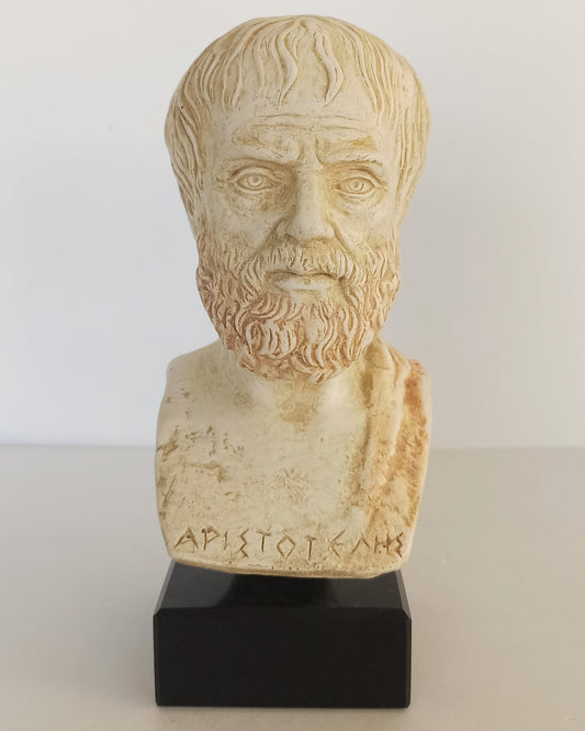 Aristotle - Ancient Greek Philoshopher and Polymath - Marble Base - Museum Reproduction - Head Bust- Casting Stone