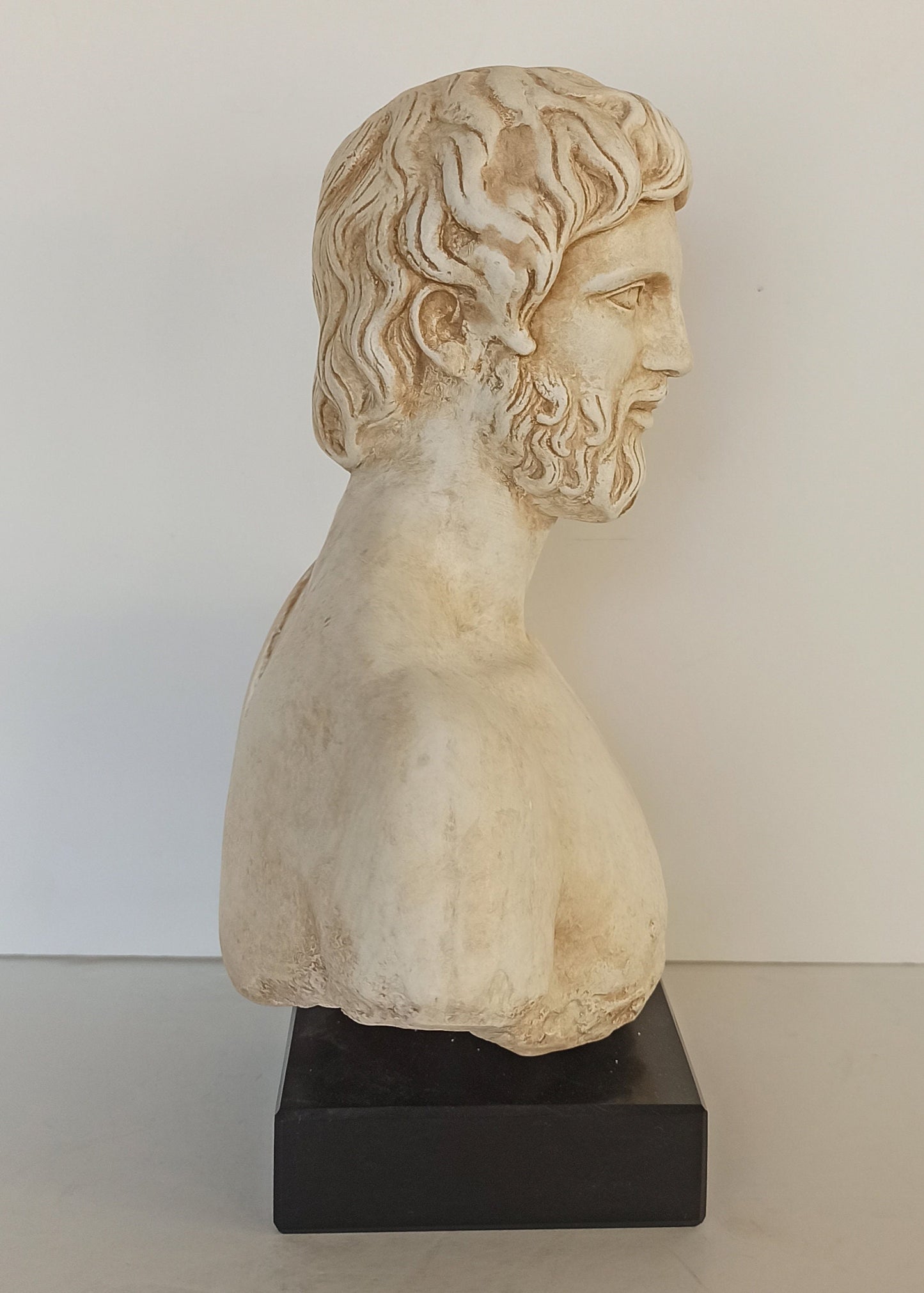 Asclepius - Greco-Roman God of Medicine, Son of Apollo - Marble Base - Museum Reproduction - Head Bust