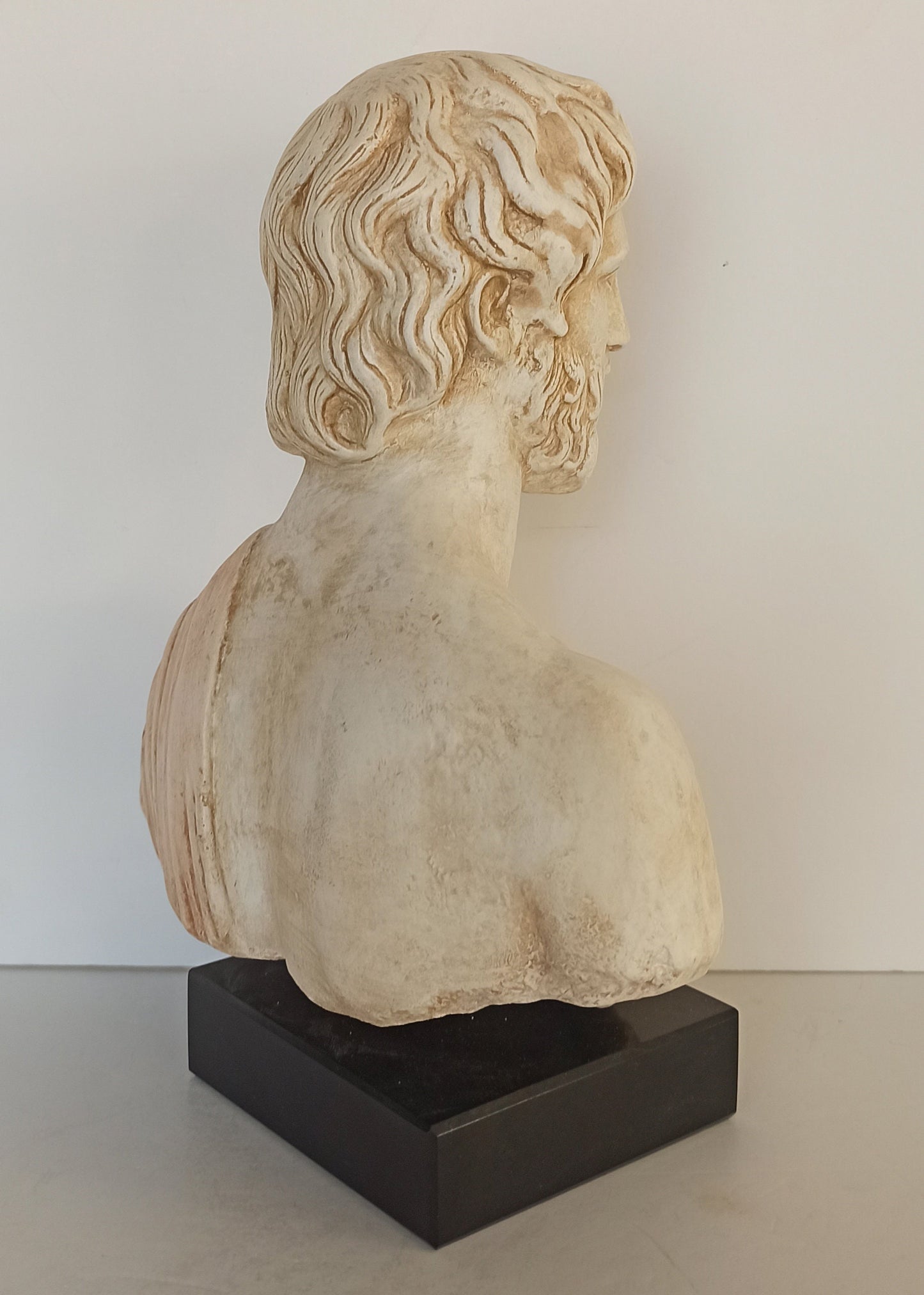 Asclepius - Greco-Roman God of Medicine, Son of Apollo - Marble Base - Museum Reproduction - Head Bust