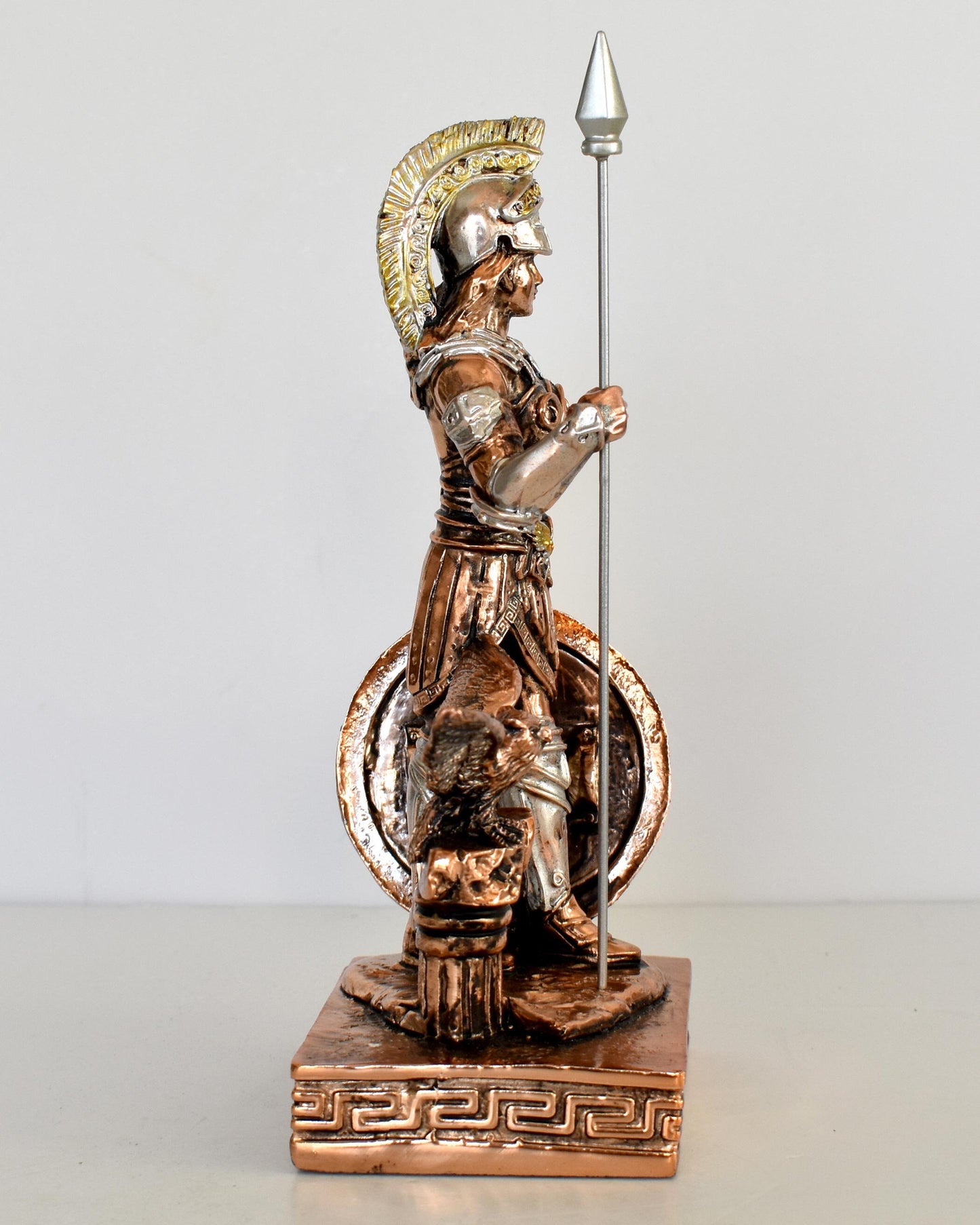Athena Minerva - Greek Roman goddes of Wisdom, Strength, Strategy, Courage, Inspiration, Arts, Crafts, and Skill - Copper Plated Alabaster