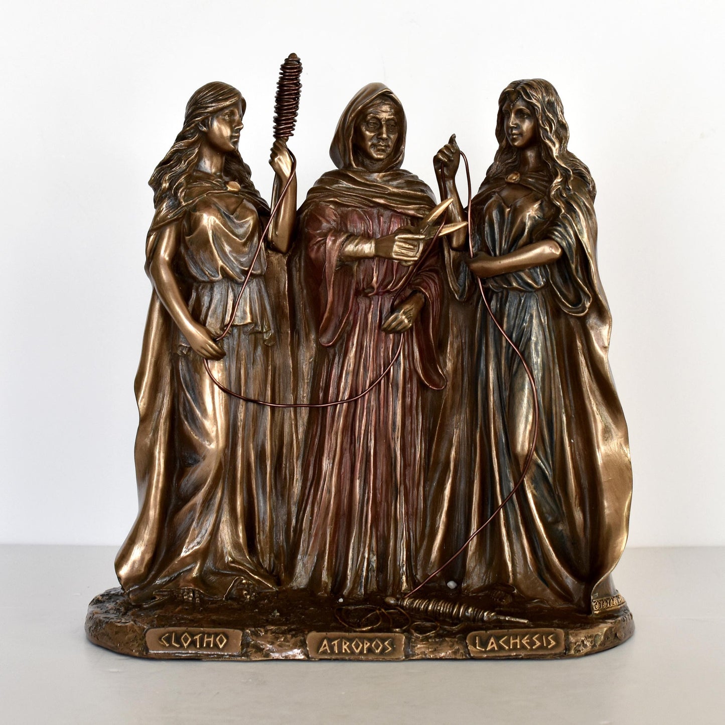Fates Moirai - Clotho, Lachesis and Atropos - Fate Personifications - Every being lives by the laws of the universe - Cold Cast Bronze Resin