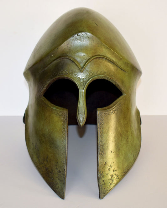 Ancient Greek Corinthian Helmet from Olympia - Associated with the Great Heroes of Ancient Greece - Museum Replica - pure bronze  statue