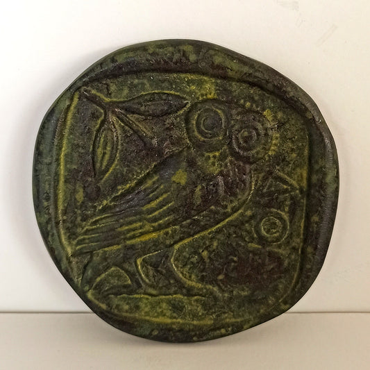 Owl - Ancient Greek Symbol of Wealth, Prosperity, Wisdom, Good Luck and Fortune - Paperweight - pure bronze  statue