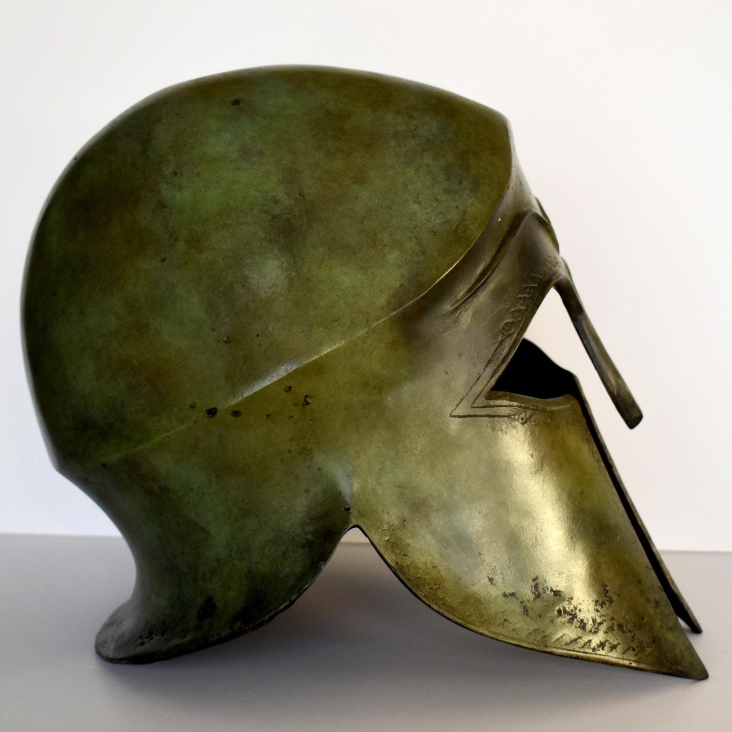 Ancient Greek Corinthian Helmet from Olympia - Associated with the Great Heroes of Ancient Greece - Museum Replica - pure bronze  statue