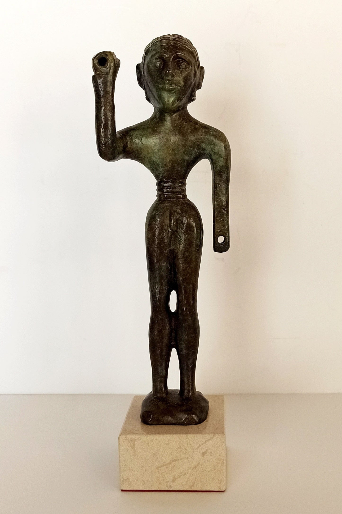 Spear bearer -  Doryphoros - 750-725 B.C. - Olympia, Archaeological Museum - Marble Base - Museum Replica - pure Bronze Sculpture