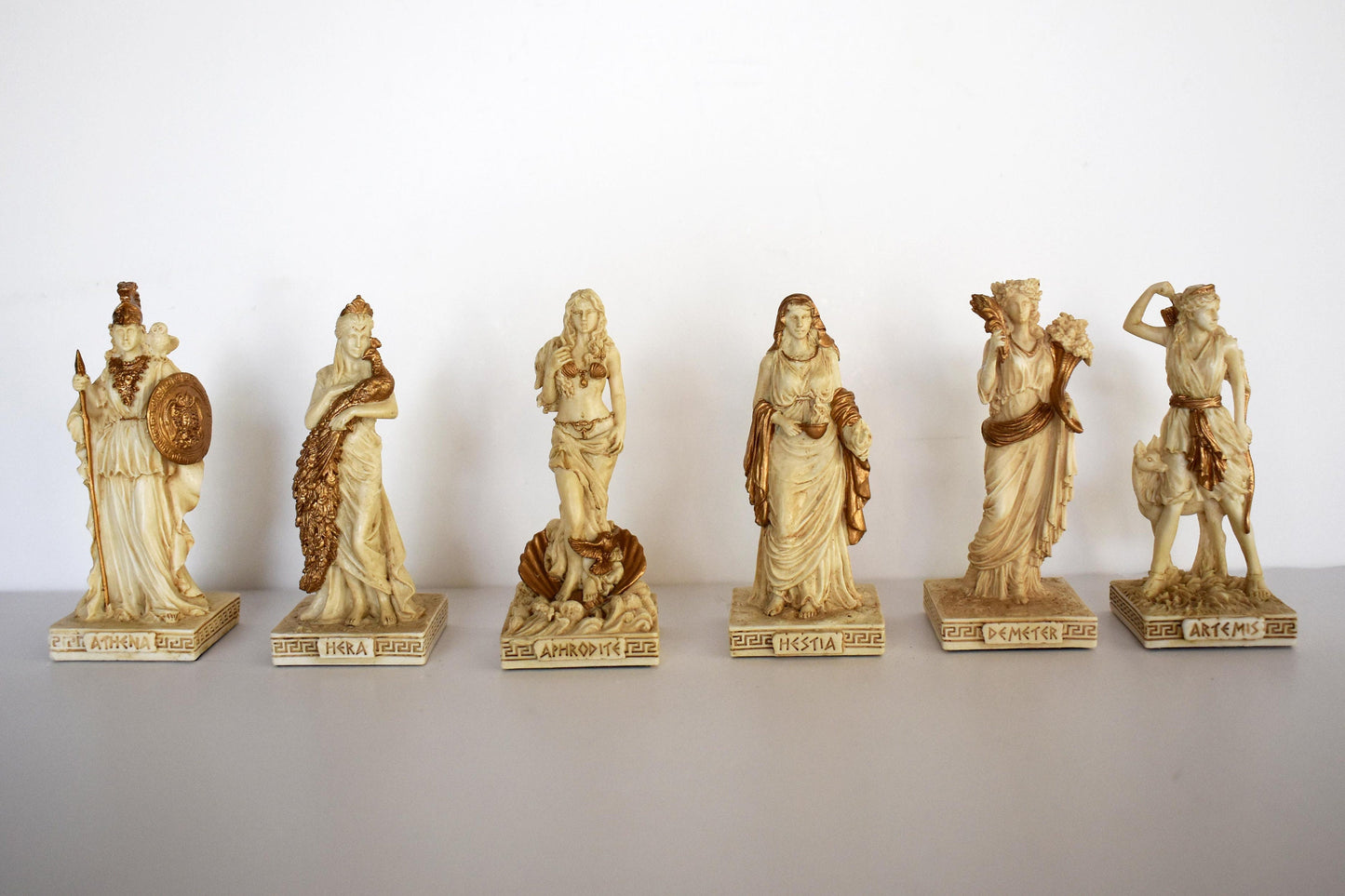 Set of theTwelve Olympians - the most important deities in ancient Greece - Greek and Roman Religion - Miniatures - Cold Cast Bronze Resin