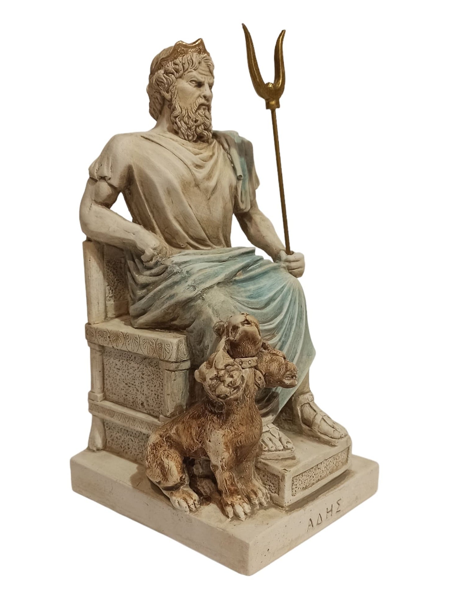 Hades and Cerberus - Greek Roman God of the Dead, King of the Underworld - Three-Headed Dog Guarding the Gates - Casting Stone