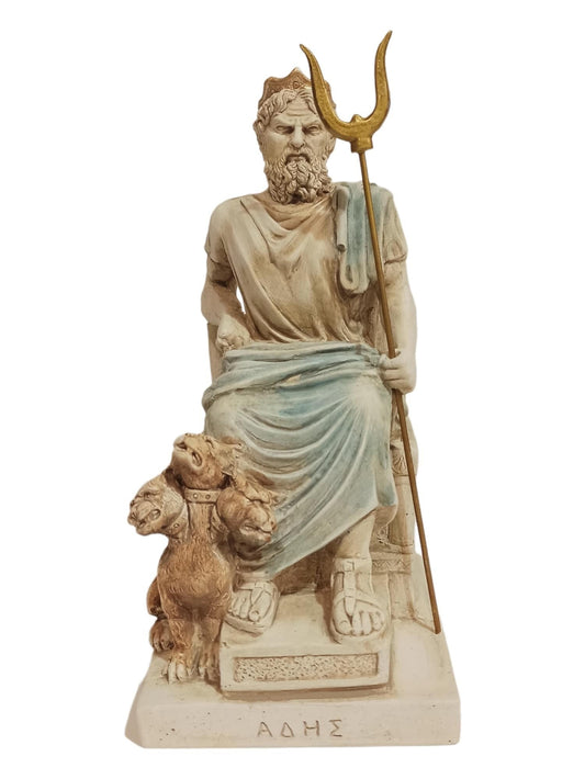 Hades and Cerberus - Greek Roman God of the Dead, King of the Underworld - Three-Headed Dog Guarding the Gates - Casting Stone