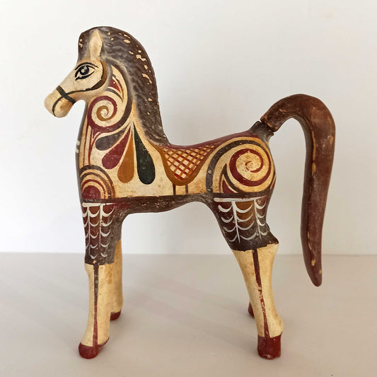 Ancient Greek Horse - Athens, Attica - 500 BC - Symbol of  Courage, Integrity, Power - Miniature - Museum Reproduction  - Ceramic Artifact