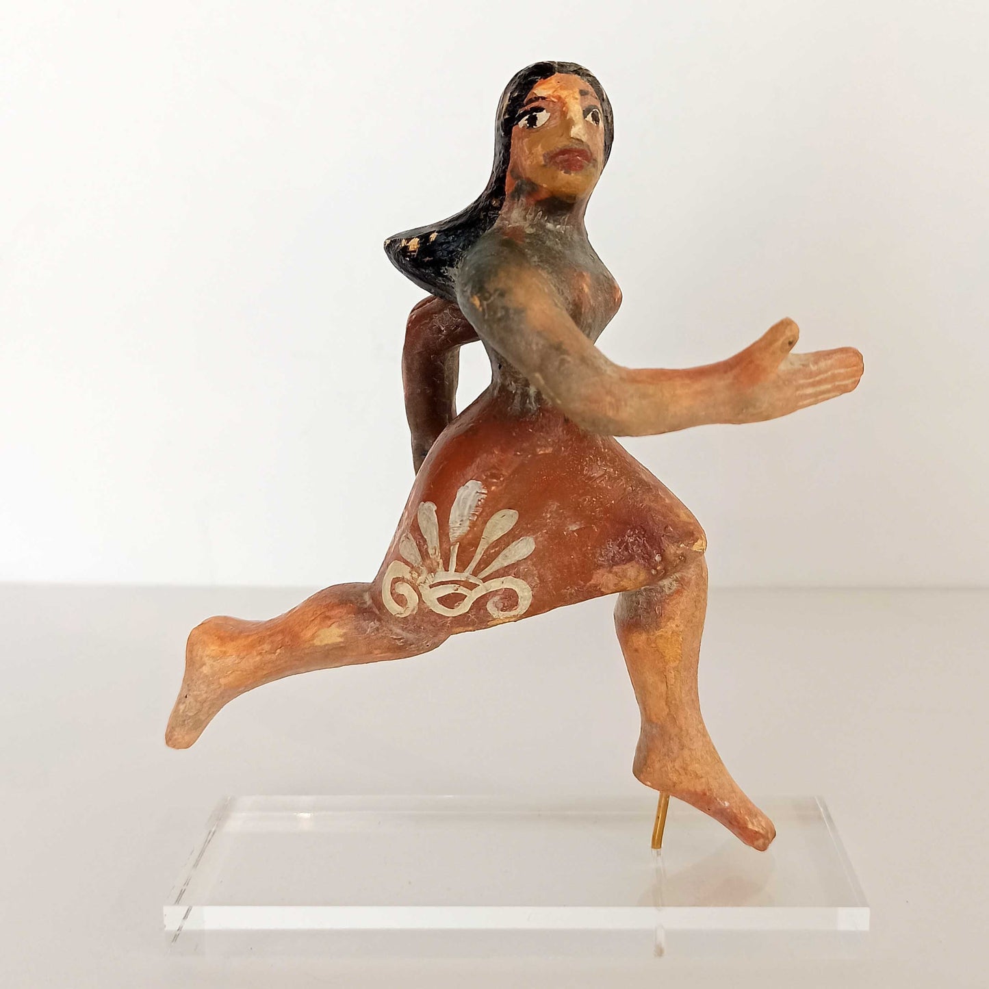 Woman Runner - Athlete - Foot Race   - Ancient Greek Heraean Games  - Plexiglass Base - Ceramic Artifact
