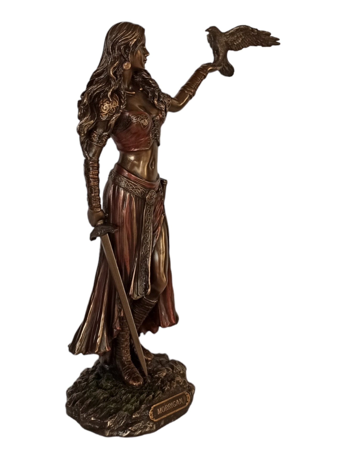 Morrígan Morrígu -  Irish Mythology - Goddess of war and fate, foretelling doom, death, or victory in battle - Cold Cast Bronze Resin