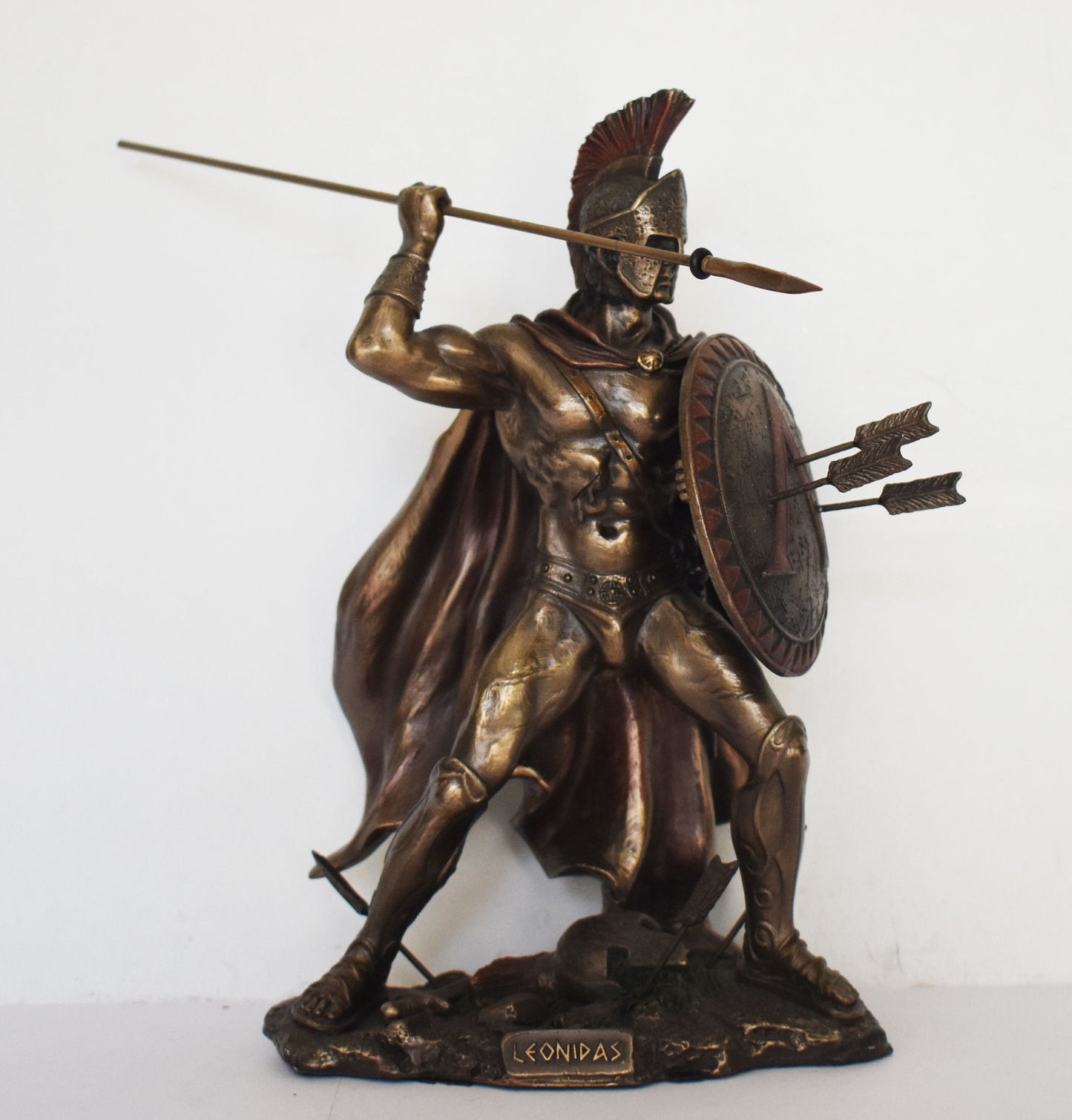 Leonidas - Spartan King - Leader of 300 - Battle of Thermopylae - 480 BC - Molon Labe, Come and Take Them - Cold Cast Bronze Resin