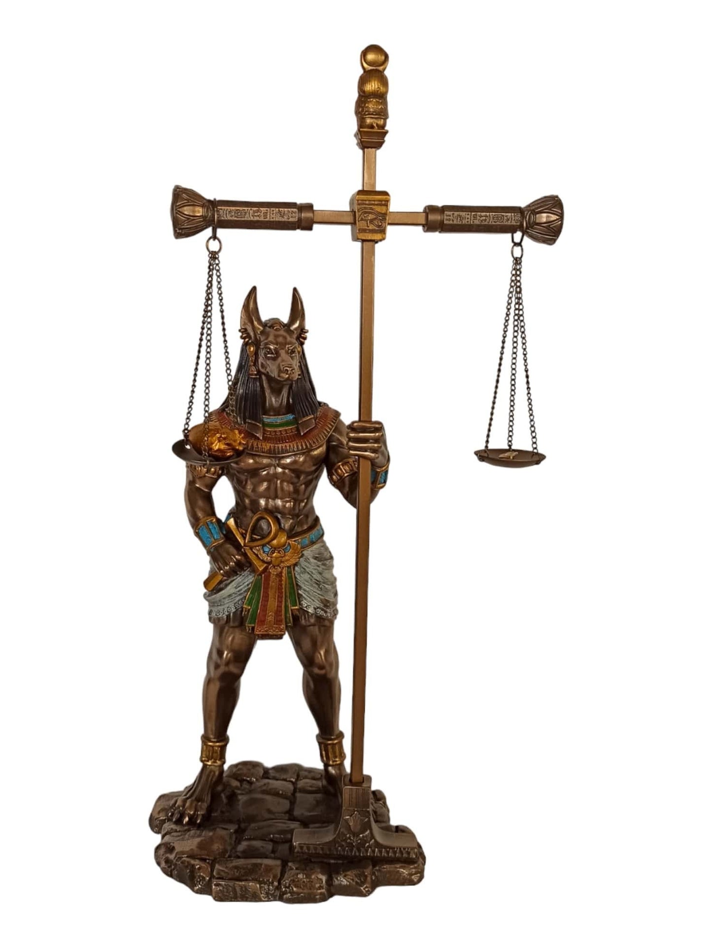 Anubis - The God of Funerary Rites, Protector of Graves, and Guide to the Underworld, in Ancient Egyptian Religion - Cold Cast Bronze Resin