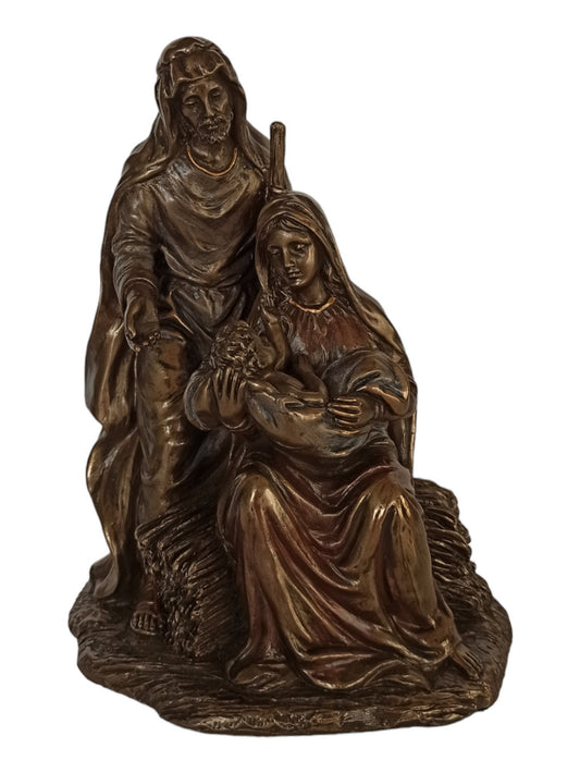 The Birth of Jesus Christ - Joseph and Mary -  It means that Joy has come into this World - The Hope we have in God - Cold Cast Bronze Resin