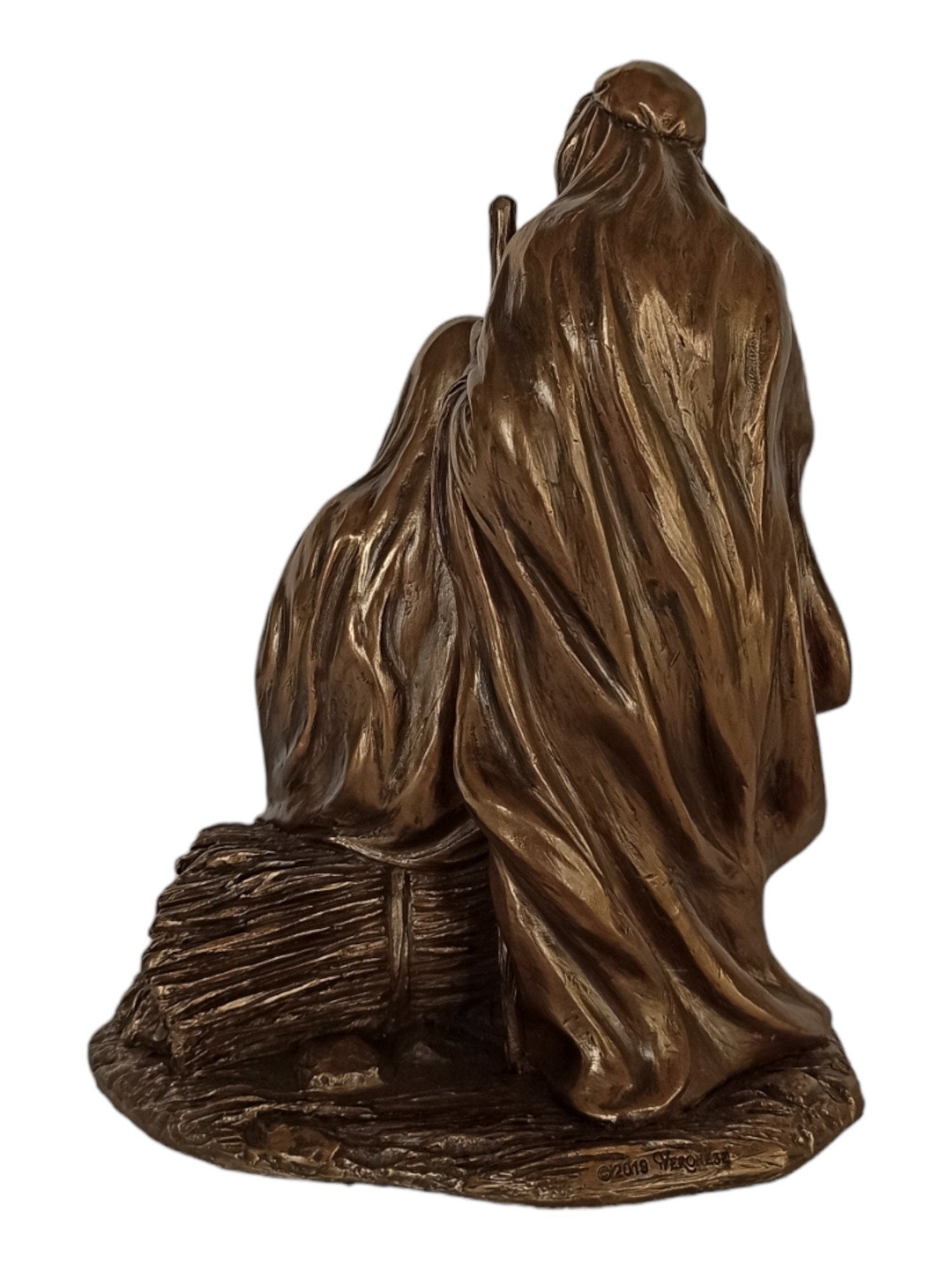 The Birth of Jesus Christ - Joseph and Mary -  It means that Joy has come into this World - The Hope we have in God - Cold Cast Bronze Resin