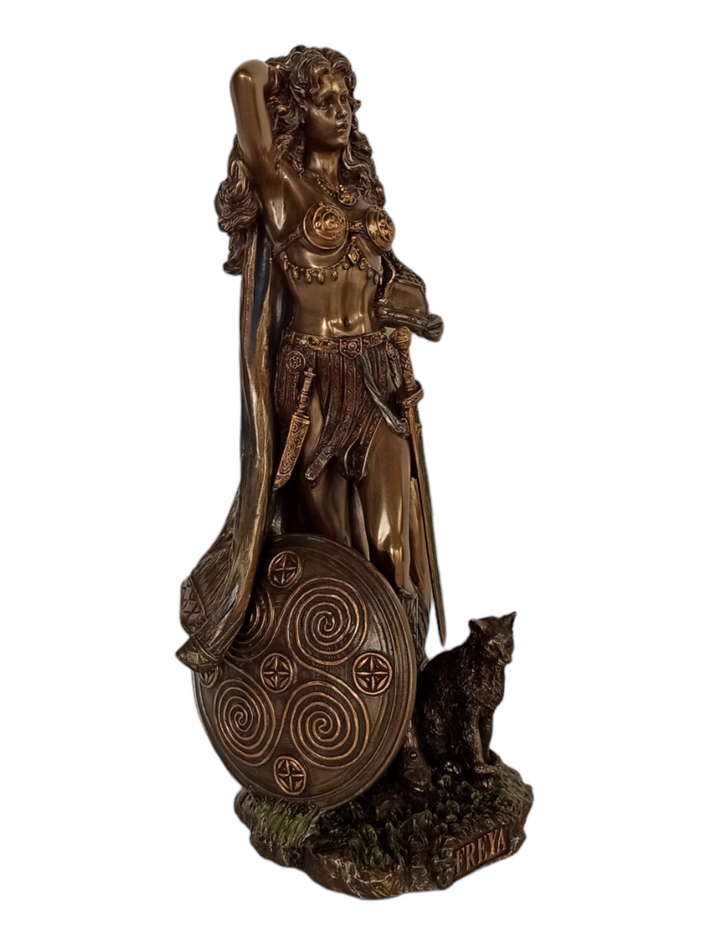 Freya Freyja - Norse Goddess associated with Love, Beauty, Fertility, Sex, War, Gold, and Seiðr - Cold Cast Bronze Resin
