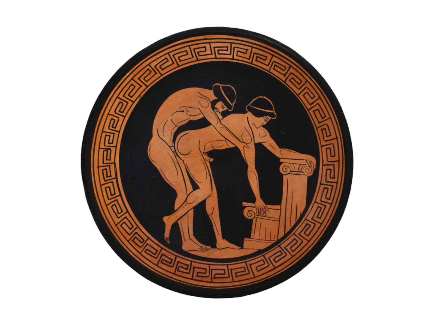 Homoerotic Scene between Two Males  - Athens, 500 BC - There is no charm equal to tenderness of heart - Ceramic - Handmade in Greece