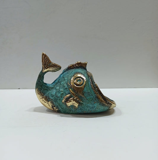 Fish Shaped Ashtray - Symbol of Prosperity, Fertility, Wisdom,and Luck - pure Bronze Sculpture