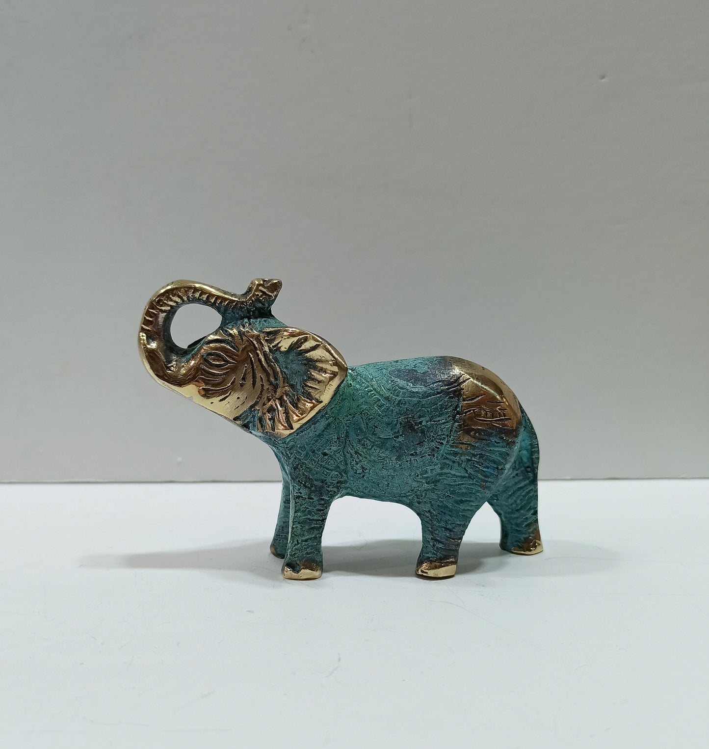 Elephant -  largest living land animal - social creature - Symbol of Strength, Power and Good Luck - Pure Bronze Statue