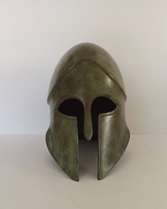 Ancient Greek Spartan Corinthian Helmet - Olympia Museum - Reproduction -Pure Bronze Statue