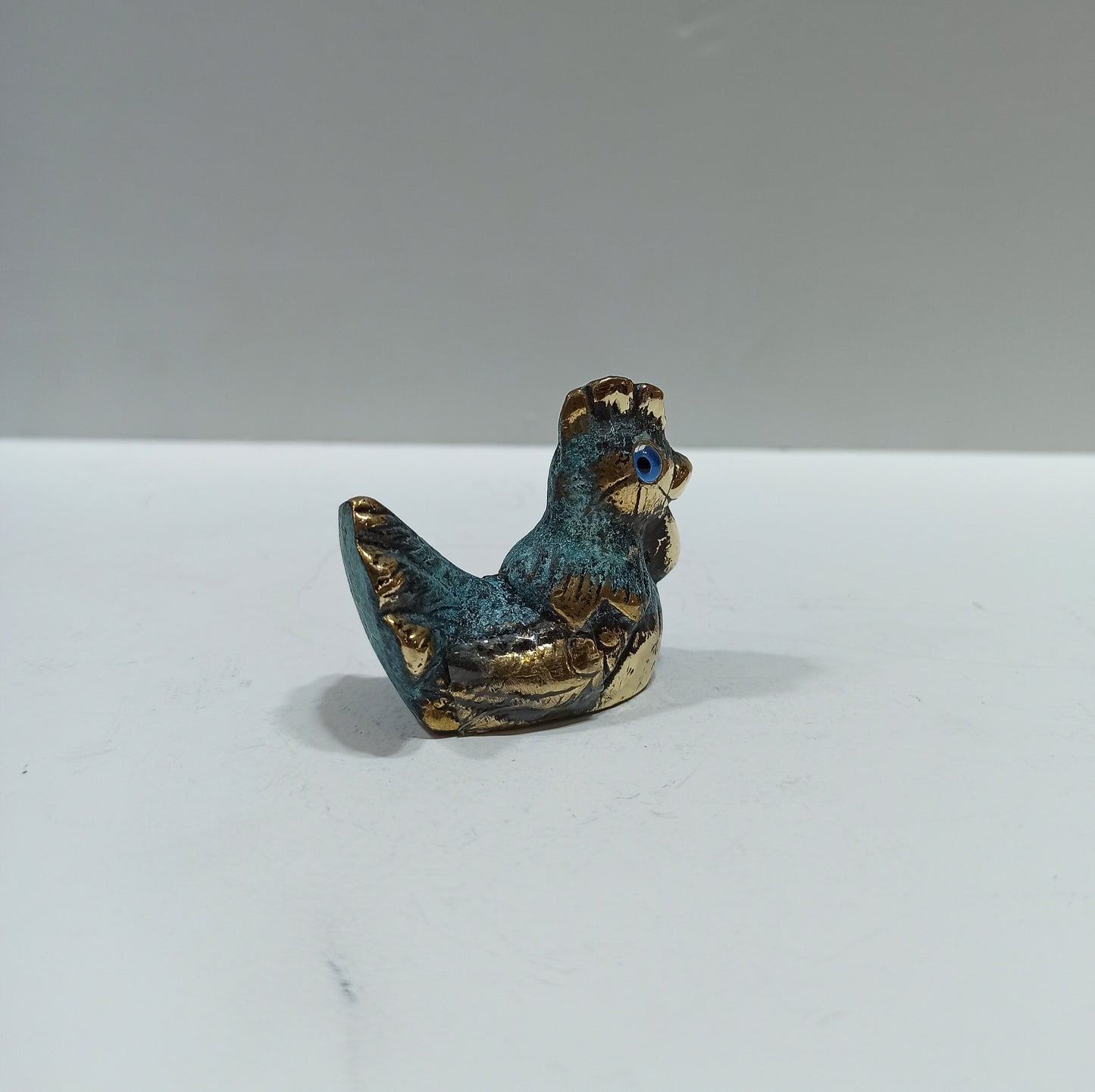 Rooster - Sacred Animal - Symbol of Resurrection, Insolence, Inordinate Desire and  Self-Confidence - Miniature - pure bronze  statue