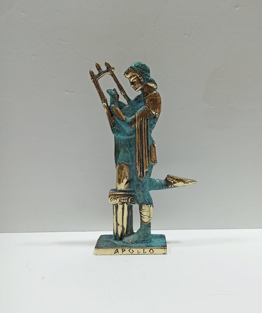 Apollo - Greek Roman God of the Sun,Light,Music,Poetry,Healing,Prophecy,Knowledge,Order,Beauty,Archery,Agriculture - pure bronze  statue