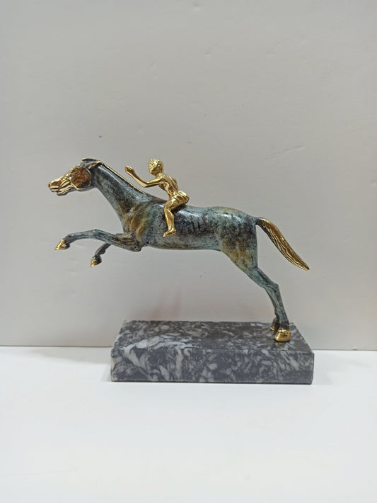 Jockey of Artemision - a young boy riding a horse - Hellenistic Period, 150–140 BC - Athens National Museum - Reproduction - pure Bronze