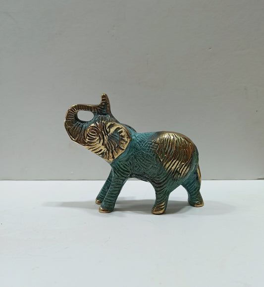 Elephant - social animal, living in herds with relatives - Symbol of strength, good fortune, health and happiness - Pure Bronze Statue