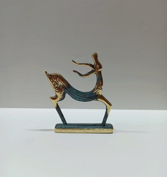 Deer - Symbol of Gentleness and Heart Intelligence - Their energy can help to work toward with  goals - pure bronze  statue