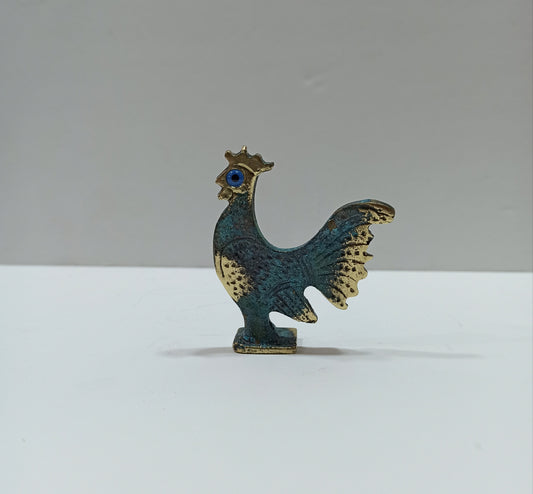 Rooster - Universal Solar Emblem - Symbol of Resurrection, Insolence, Inordinate Desire and  Self-Confidence - Miniature - pure bronze