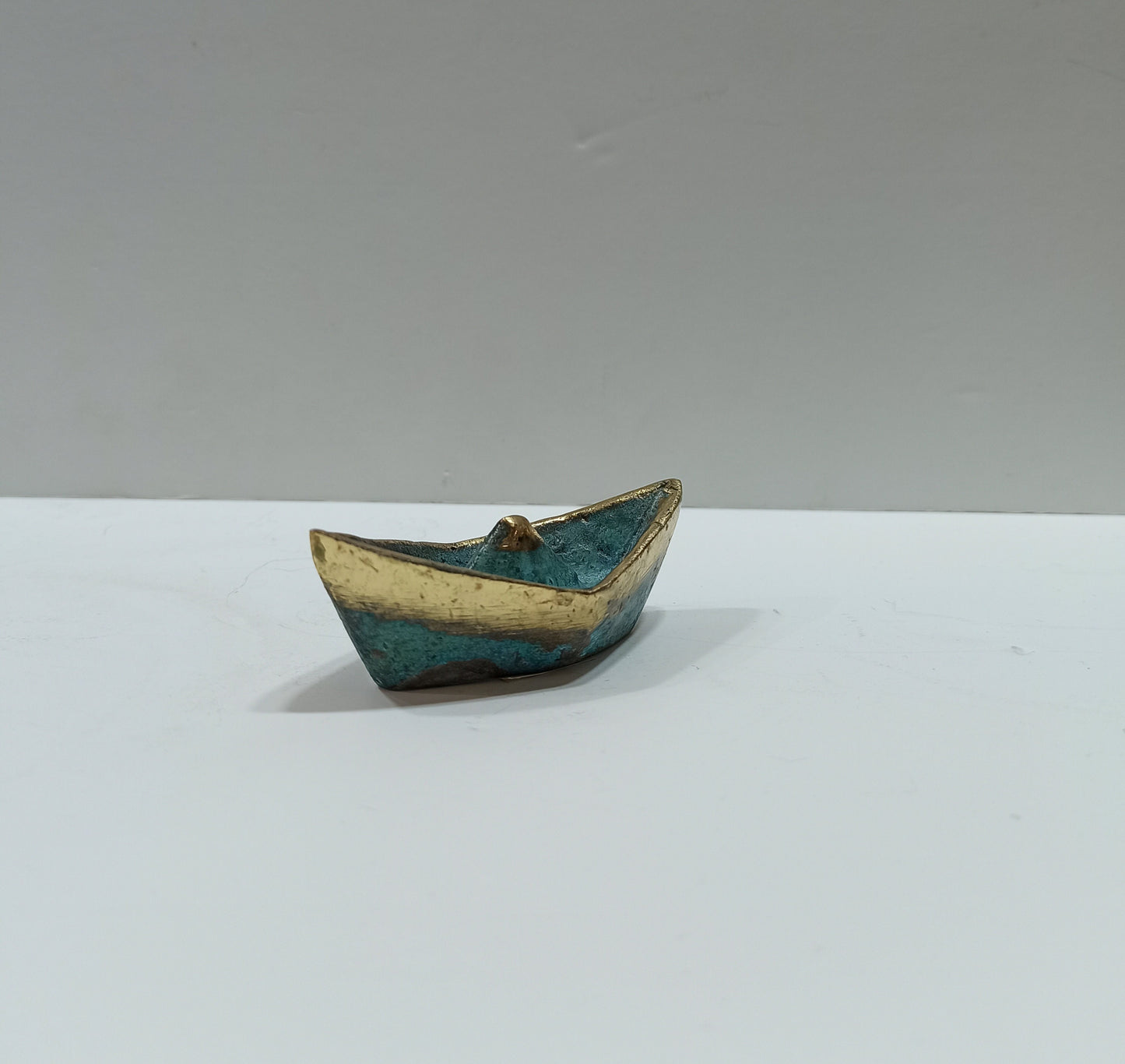 Traditional Greek Boat - Karavaki - Passenger and Fishing  Vessel - pure Bronze Sculpture