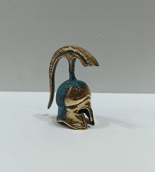 Ancient Greek Spartan Corinthian Helmet - With high Plume - Pure Bronze Statue