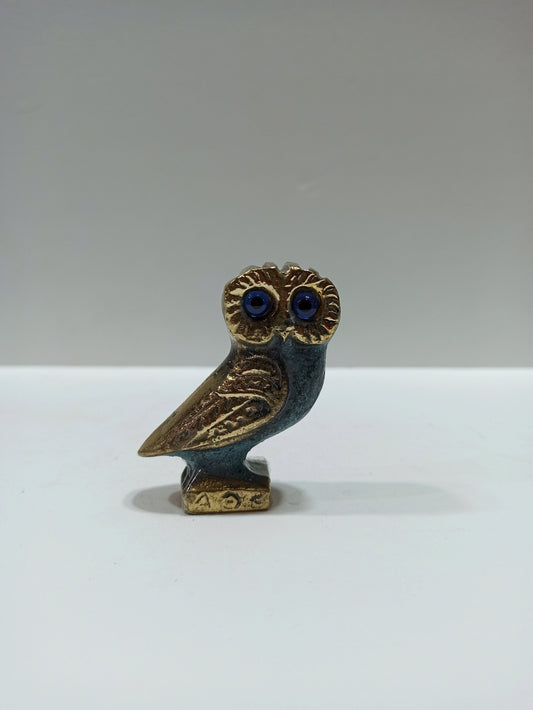 Athenian Owl of Wisdom and Intelligence - Symbol of Goddess Athena Minerva - Ancient Greece - pure bronze  statue