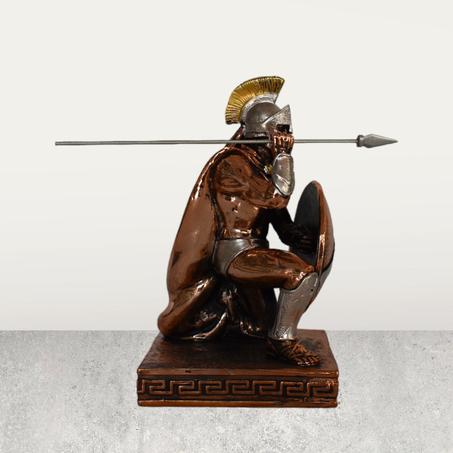 Leonidas - Military Spartan King - Leader of 300 - Battle of Thermopylae - 480 BC - Molon Labe, Come and Take Them - Copper Plated Alabaster