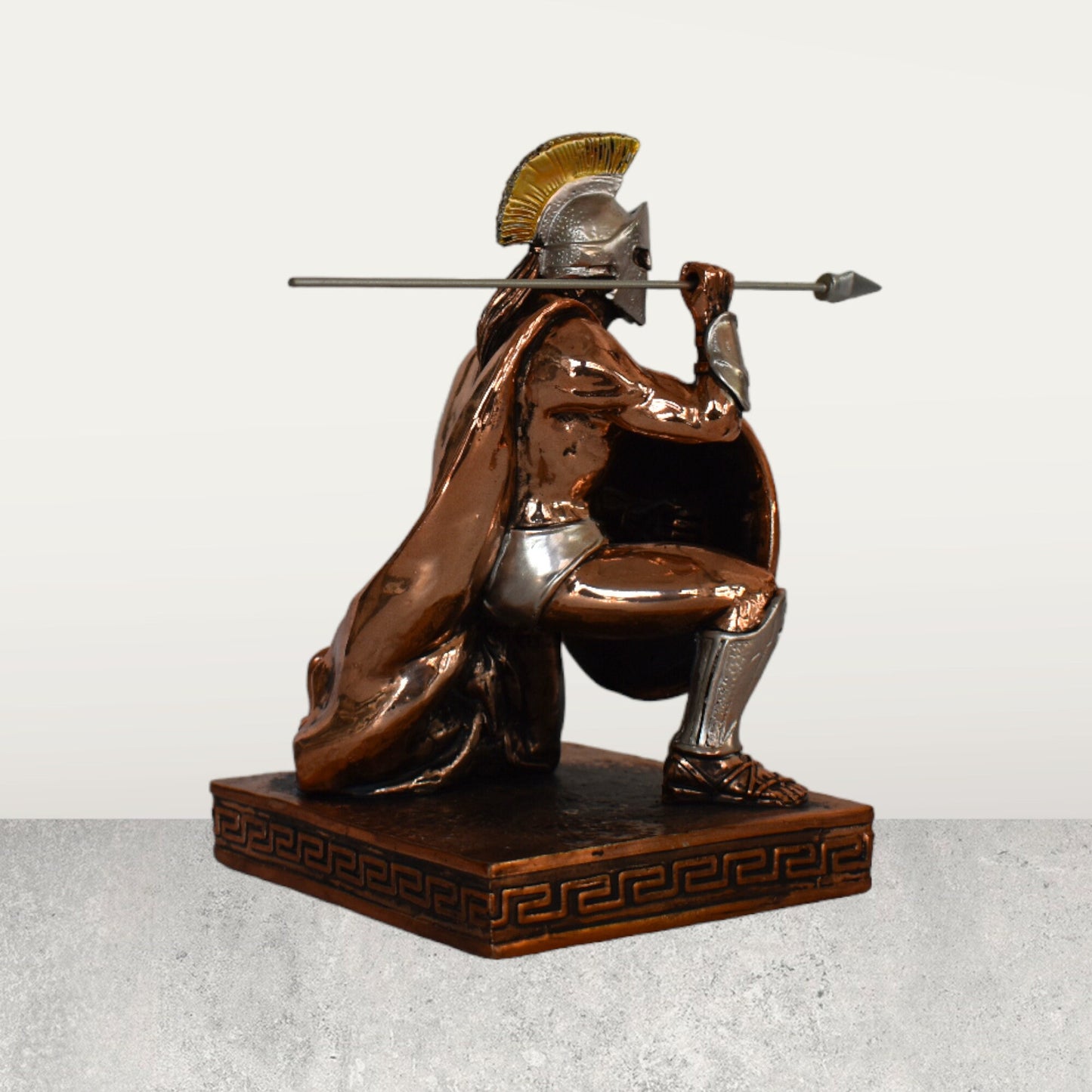 Leonidas - Military Spartan King - Leader of 300 - Battle of Thermopylae - 480 BC - Molon Labe, Come and Take Them - Copper Plated Alabaster