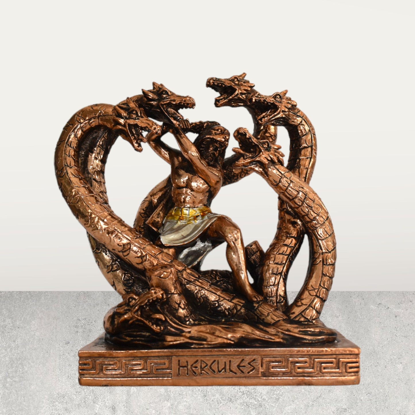 Hercules  Heracles - Lernaean Hydra - Greek Divine Hero - The 12 Labours - Strong, Brave and Masculine - Copper Plated Alabaster