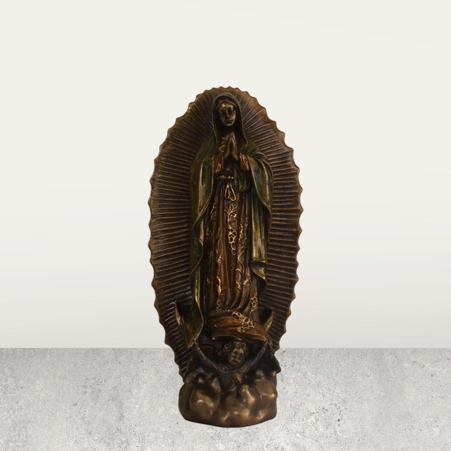 Our Lady of Guadalupe - Commemorates the appearance of Mary to the Mexican peasant Juan Diego in 1531 - Cold Cast Bronze Resin