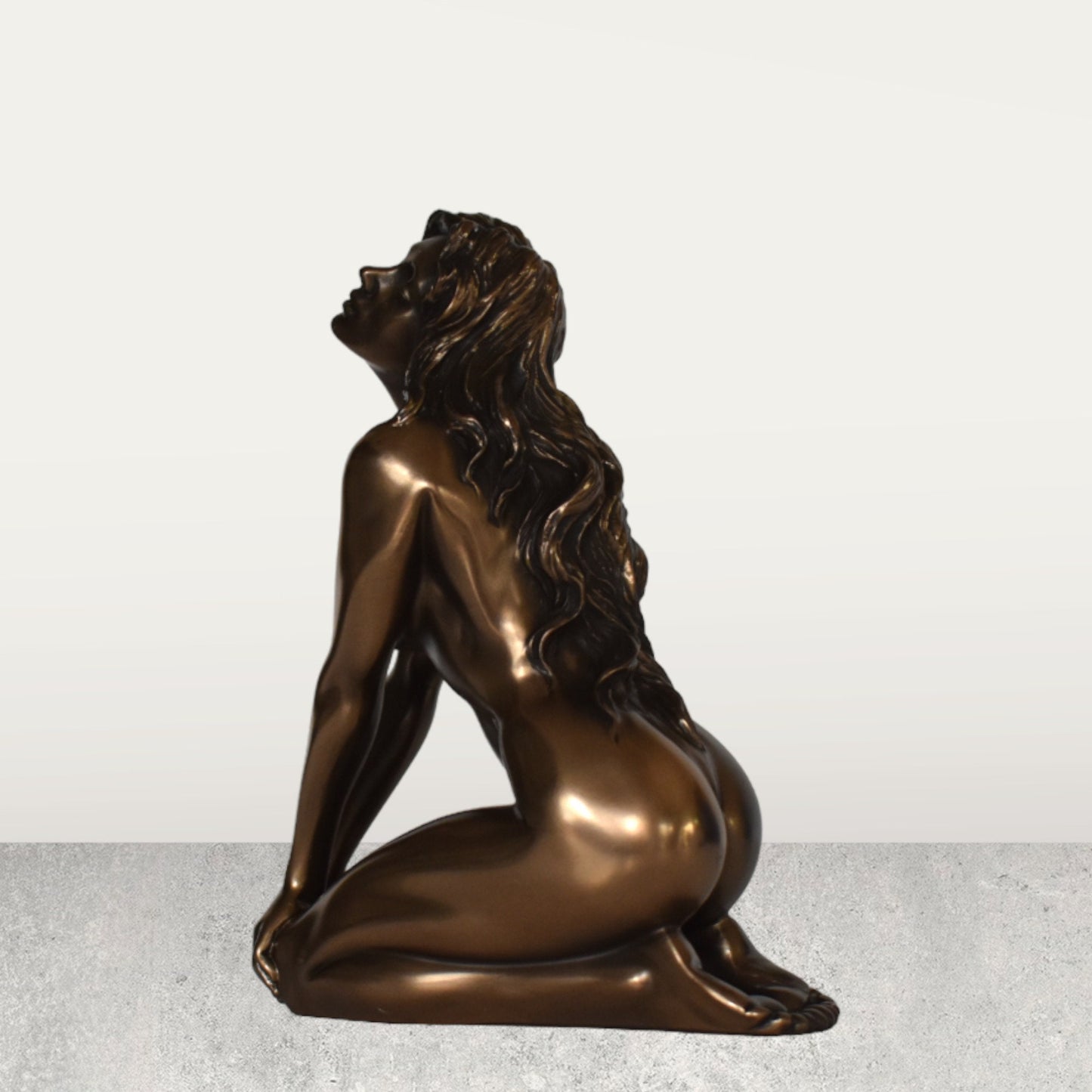 Naked Female Statue - Erotic Art - admiration and gratitude - Sexy Pose - Hot Body - Desire and Love - Cold Cast Bronze Resin