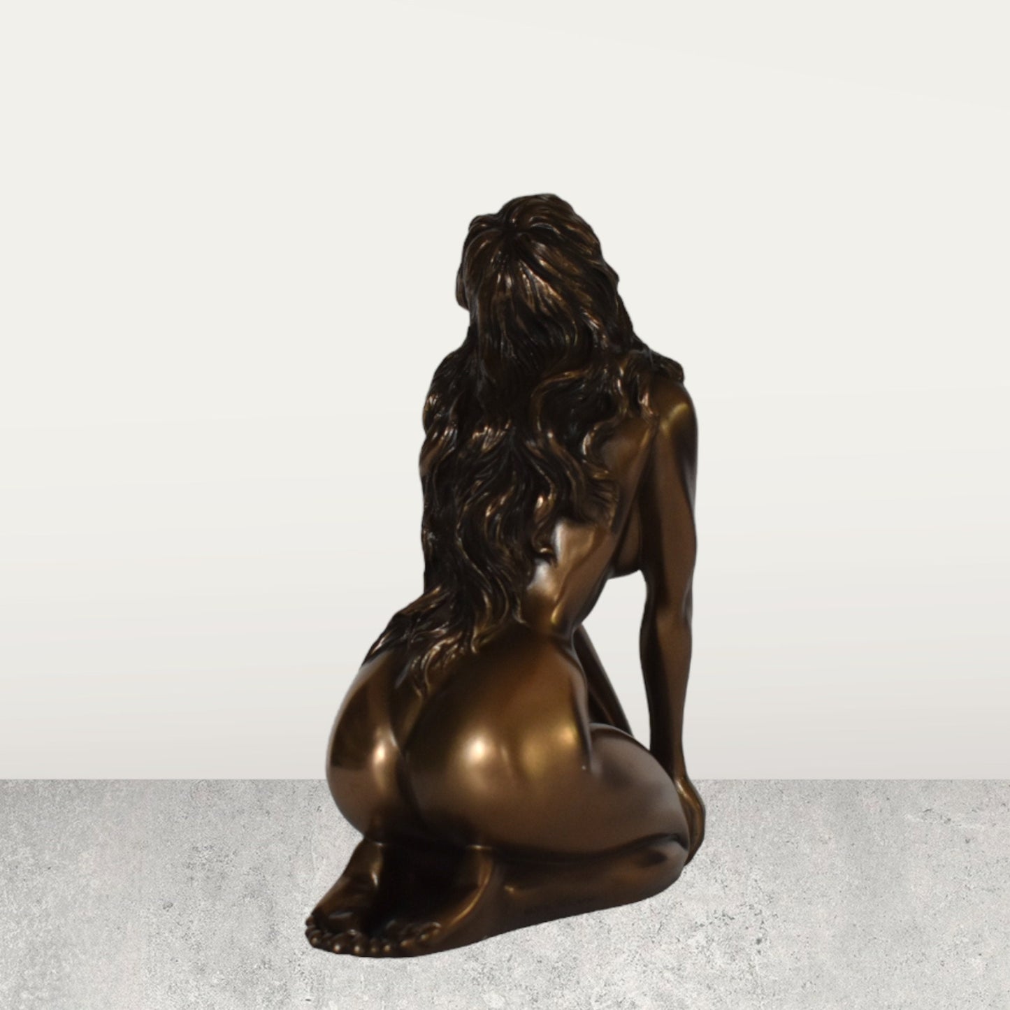 Naked Female Statue - Erotic Art - admiration and gratitude - Sexy Pose - Hot Body - Desire and Love - Cold Cast Bronze Resin