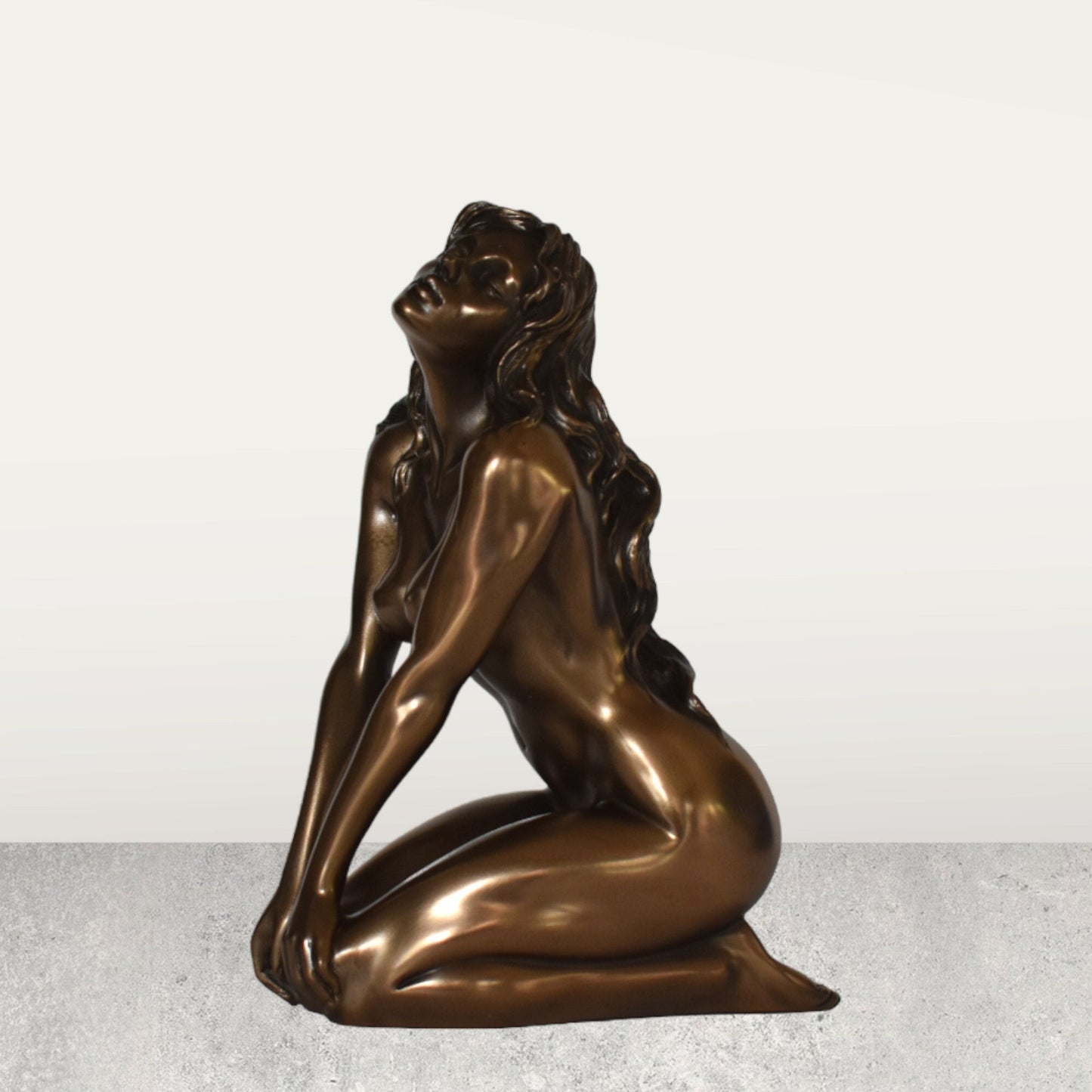 Naked Female Statue - Erotic Art - admiration and gratitude - Sexy Pose - Hot Body - Desire and Love - Cold Cast Bronze Resin