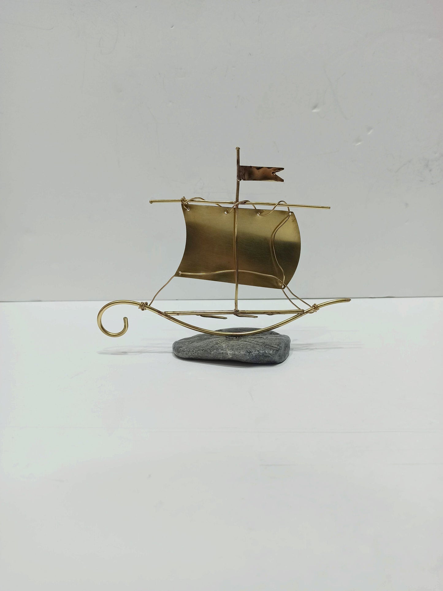 Trireme - Athenian Warship - Greco-Persian War - Salamis Battleship - 480 BC - Small - naval warfare - pure Bronze  statue