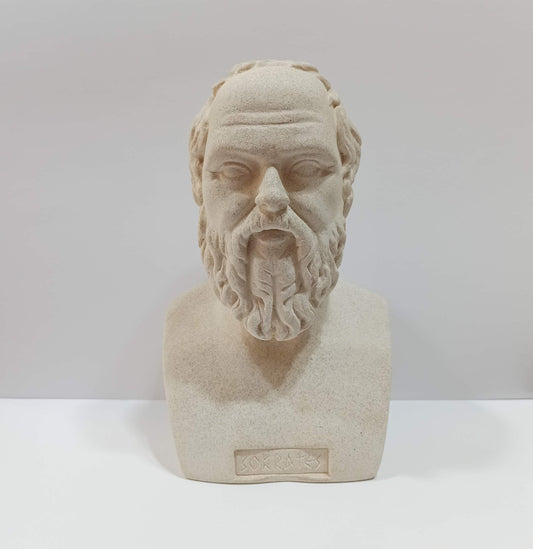 Socrates - The groundwork for Western systems of logic and philosophy, Plato Aristotle Students, Pedagogy - museum reproduction - head bust