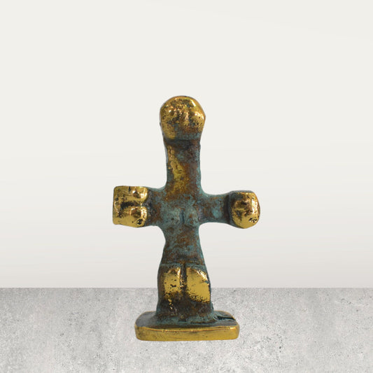 Idol of Pomos - Chalcolithic cruciform figurine - 3000 BC - Cyprus Museum, Nicosia - Reproduction - pure Bronze Sculpture