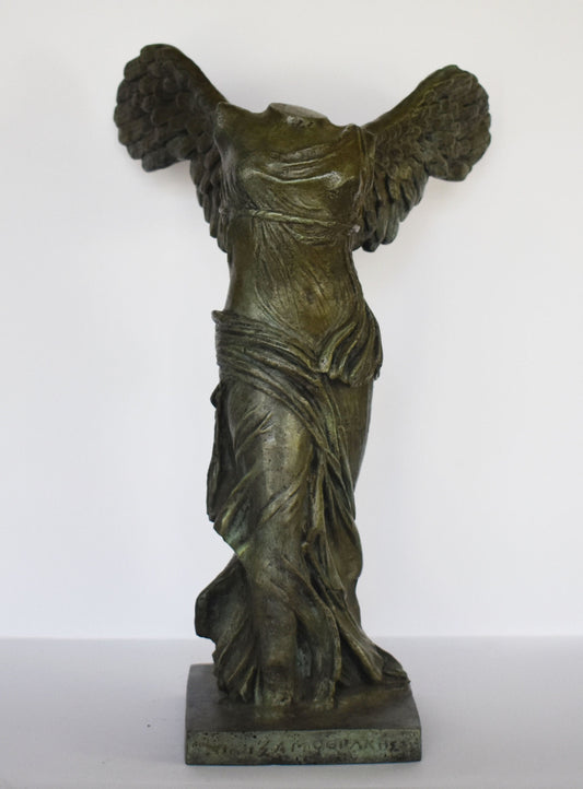 Winged Victory of Samothrace - Hellenistic sculpture of the Greek goddess Nike, which means Victory - pure Bronze Sculpture