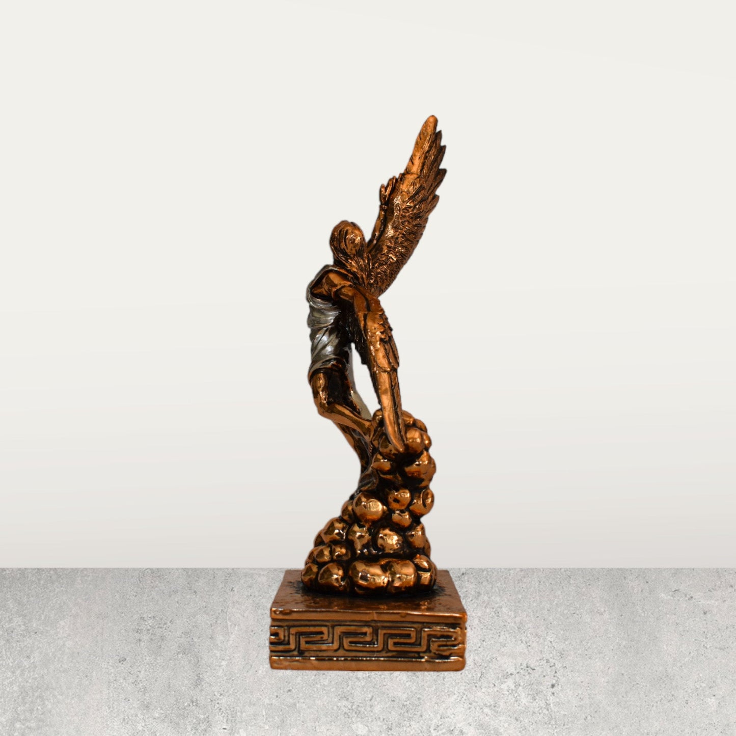 The Flight of Icarus - Son of Daedalus - Escape from Crete with Wings from Wax and Drowned - Copper Plated Alabaster