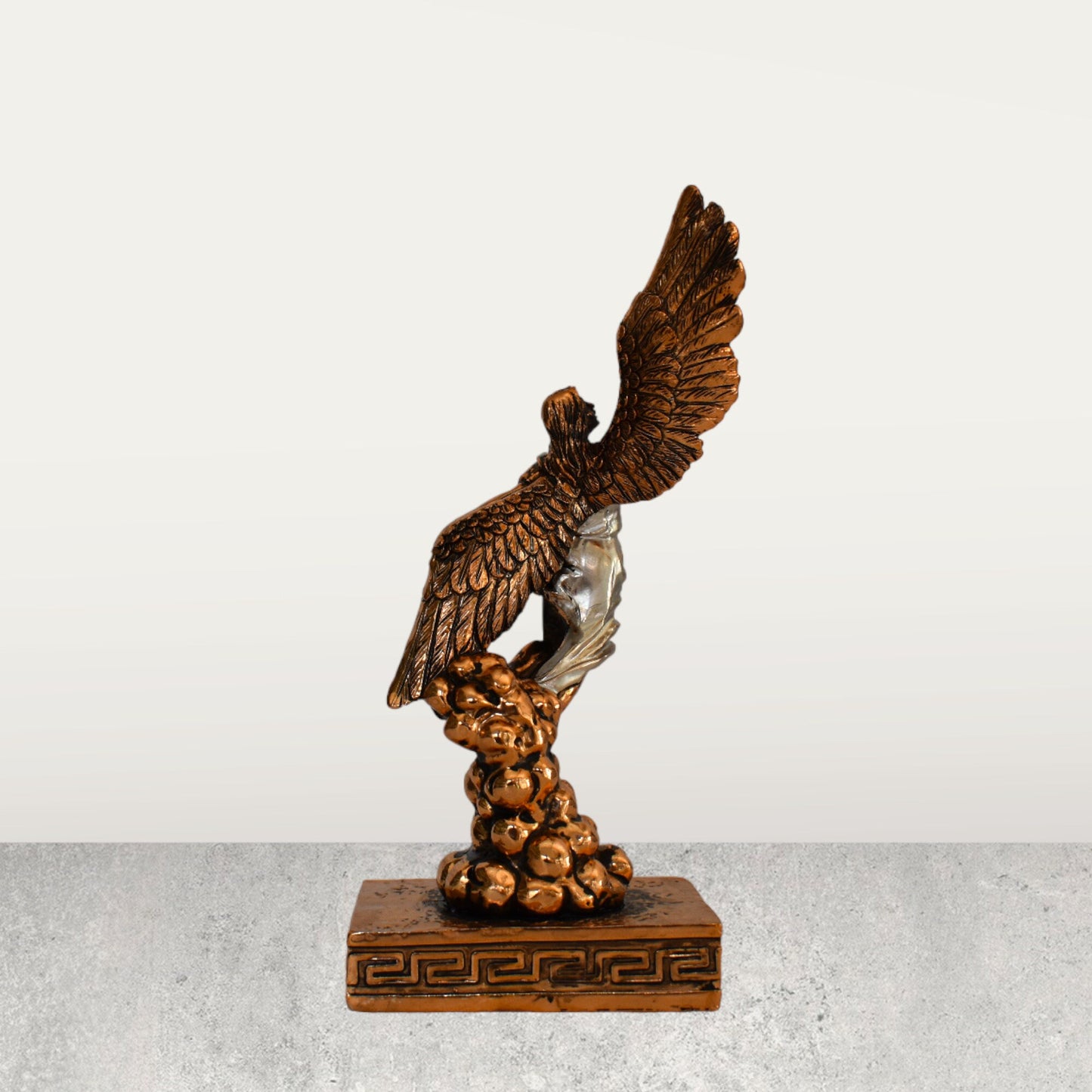 The Flight of Icarus - Son of Daedalus - Escape from Crete with Wings from Wax and Drowned - Copper Plated Alabaster