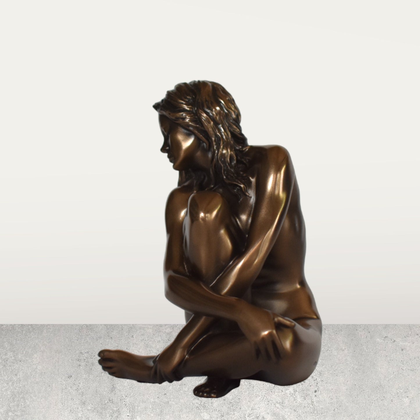 Naked Female Statue - She can find ways to express her sentiment towards the one she love most - Cold Cast Bronze Resin