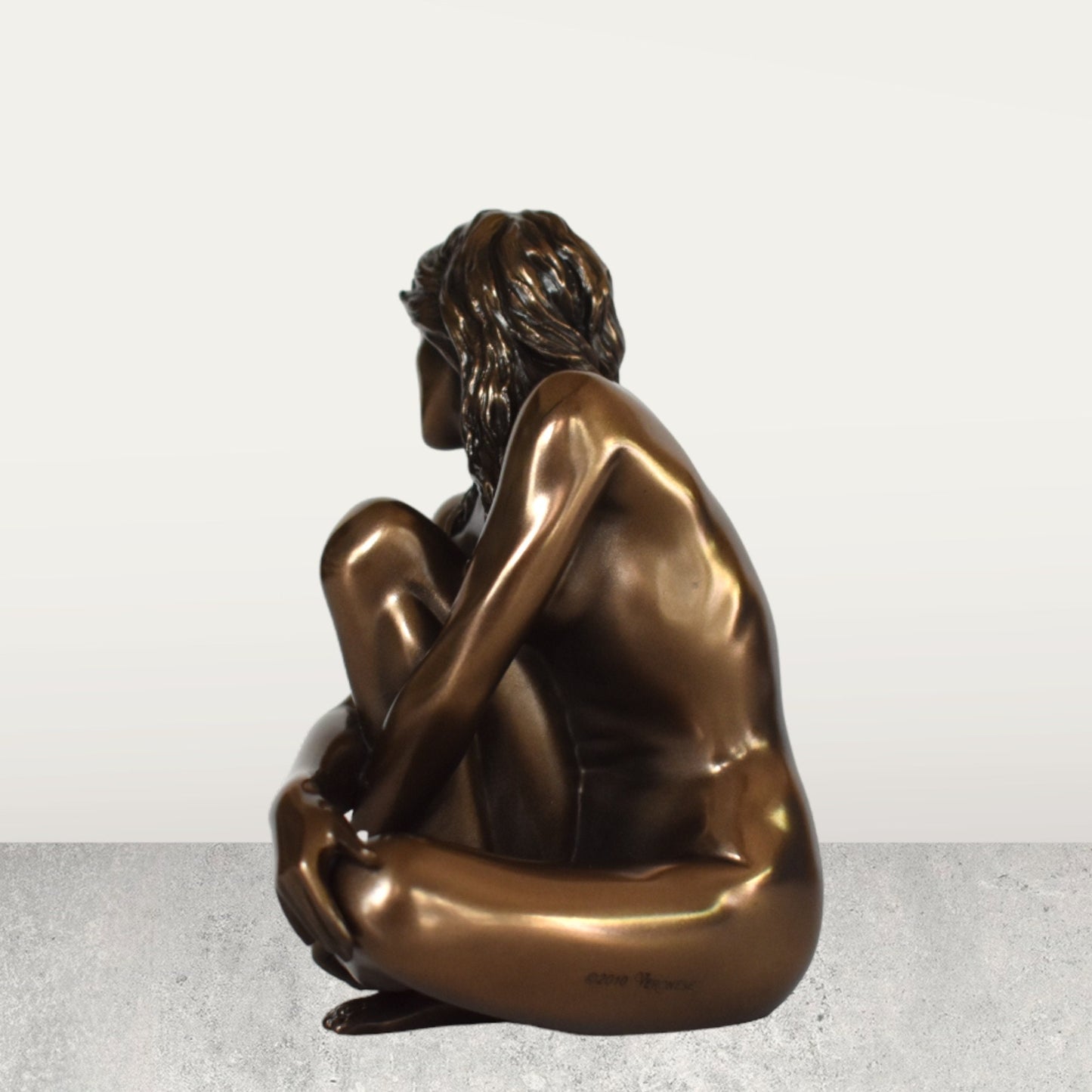 Naked Female Statue - She can find ways to express her sentiment towards the one she love most - Cold Cast Bronze Resin