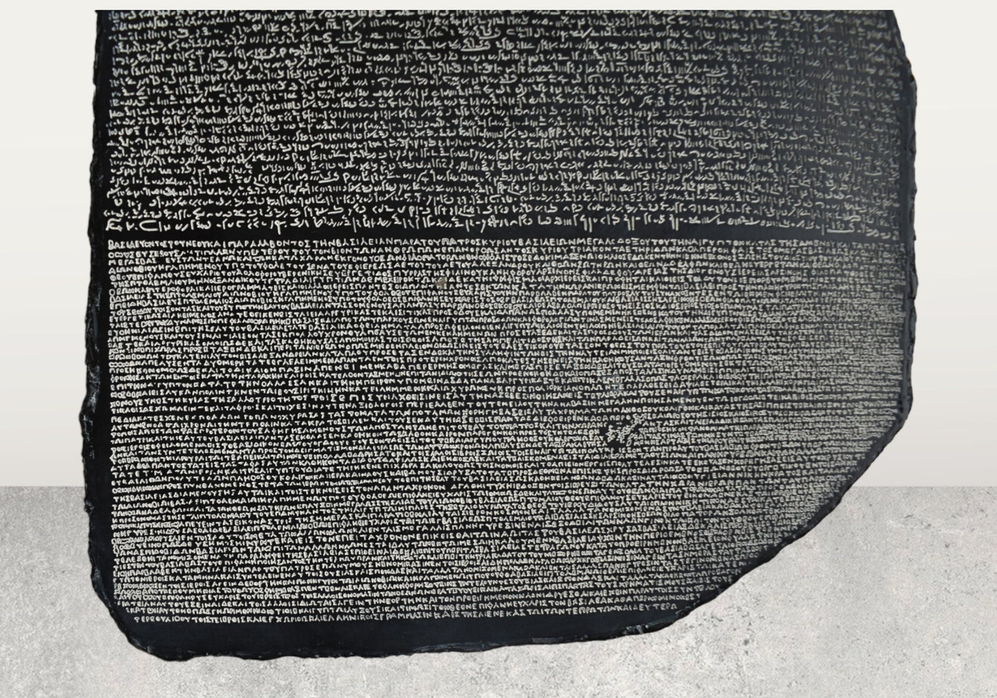 Rosetta Stone - A stele composed of granodiorite - Key to deciphering the Egyptian scripts - Cold Cast Bronze Resin