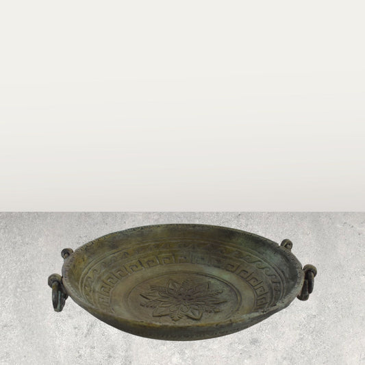 Ancient Greek Macedonian Plate - Meander - Floral Design - Museum Reproduction - pure Bronze  item